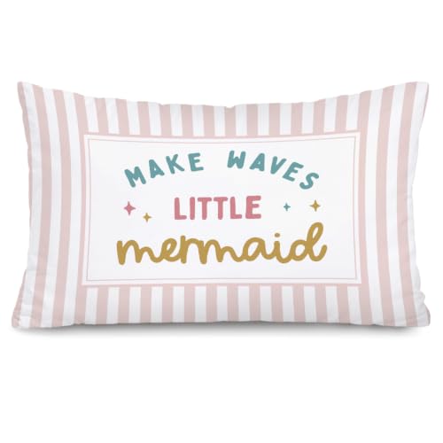 Mermaid Room Decor for Girls 12x20 Pillow Cover - color: Make Waves Little Mermaid-12x20