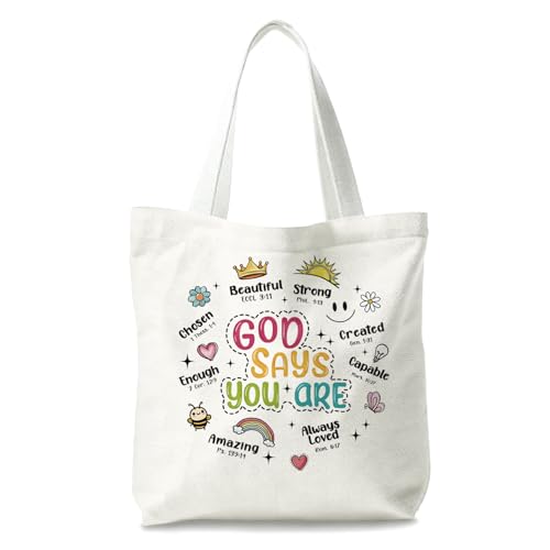 Bible Tote Bags Cute Christian Preppy Canvas Tote Bag Christian Gifts for Women Reusable Shopping Bags(Parent) - color: Bible-12