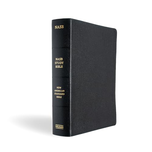 NASB Study Bible, Black Genuine Leather, Full-Color, Red Letter, Study Notes and Commentary, Illustrations, Book Introductions, Articles, Word Studies, Outlines, Timelines, Maps