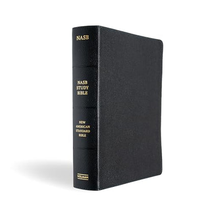 NASB Study Bible, Black Genuine Leather, Full-Color, Red Letter, Study Notes and Commentary, Illustrations, Book Introductions, Articles, Word Studies, Outlines, Timelines, Maps