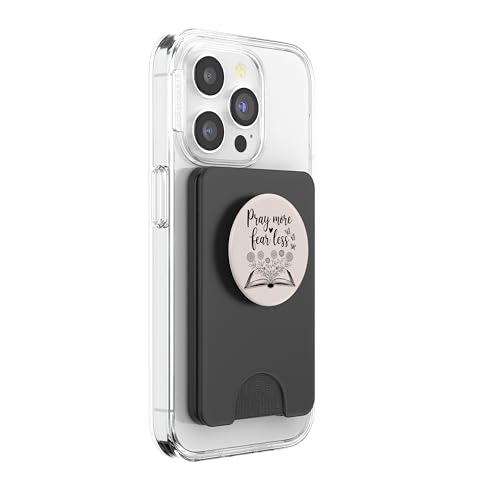 Christian Pray More Fear Less PopSockets PopWallet for MagSafe - style: Magnetic PopWallet