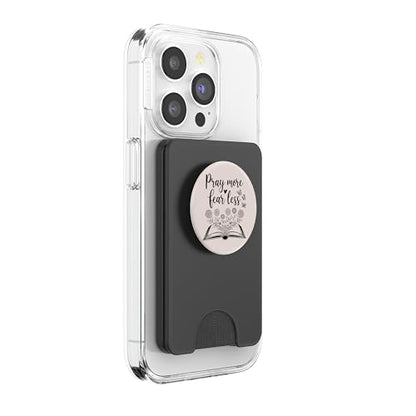 Christian Pray More Fear Less PopSockets PopWallet for MagSafe - style: Magnetic PopWallet