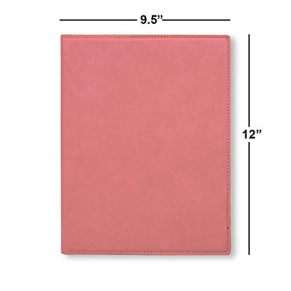 Large 9.5" X 12" Portfolio Notepad, Christian Cross, Personalized Engraving Included (Pink) - color: Pink, size: Large 9.5 X 12