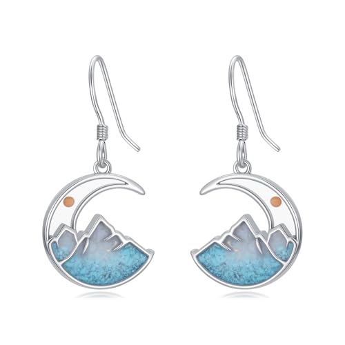 Dorunmo 925 Sterling Silver Mustard Seeds Dangle Earrings for Women Mountains Earrings Hypoallergenic Christmas Jewelry Gifts for Women - style: Mustard Seeds-Moon