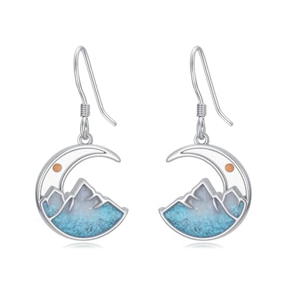 Dorunmo 925 Sterling Silver Mustard Seeds Dangle Earrings for Women Mountains Earrings Hypoallergenic Christmas Jewelry Gifts for Women - style: Mustard Seeds-Moon