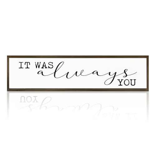 Motivational Wood Sign, Rustic Wooden Table Signs, Romantic Love Decor, Master Bedroom Signs, Wall Decoration for Home Bar Party Club Wedding, It was Always You Sign 17.8x4x1.2 inches - color: Day Sign 07