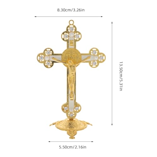 Cross Figurine Jesus Carrying Cross Statue for Home and Office Decoration Western Religious Statue Catholic Gifts Desktop Jesus Sculpture and Figurine