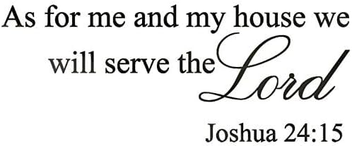 Picniva As for Me and My House Wall Decal 8x20 Christian Scripture Art - color: Black, size: 8'' X 20''