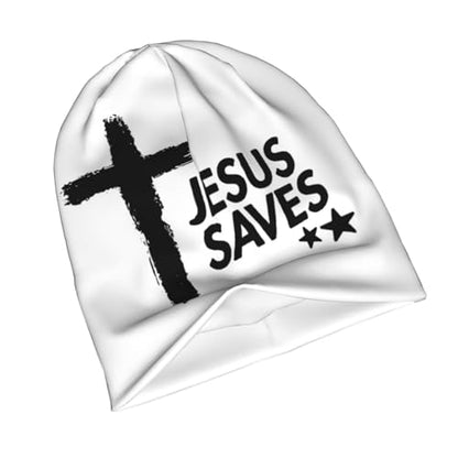 Jesus Christian Cross Beanie Chemo Hat Cancer Headwear Knitted Hats Slouchy Cap for Adults Women Men - color: Jesus-v00002
