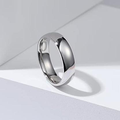 King Will 316L Wedding Band for Men Women, 4-8mm I LOVE YOU Dome Size 4-15 - color: A-Sliver-Plated-6mm