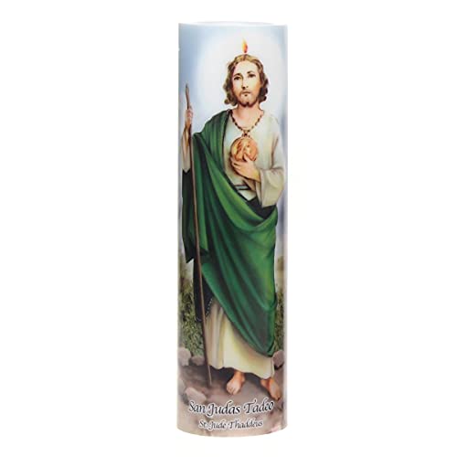 Stonebriar St. Jude Flameless LED Devotional Prayer Candle with Automatic Timer - size: 1 Count, style: St Jude