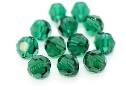 100pcs Adabele Austrian 4mm (0.16 Inch) Small Faceted Round Crystal Beads Emerald Green Compatible with Swarovski Crystals Preciosa - color: Emerald Green, size: 4mm Small (100pcs)