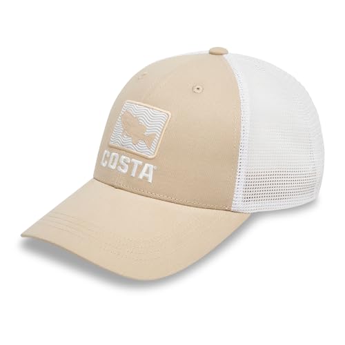 Costa Del Mar Unisex Adult Bass Waves Trucker - color: Oxford Tan
