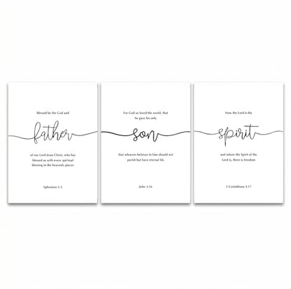Christian Wall Art Set of 3 Minimalist Bible Verse Posters, 11x14 Unframed