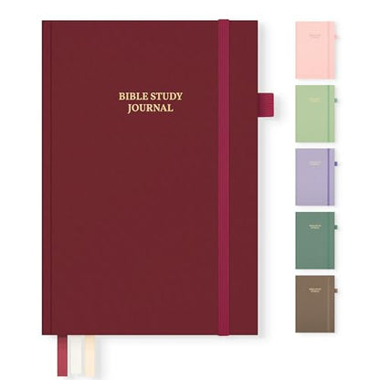 Bible Study Journal & Notebook for Women and Men, 5.8" x 8.3" - color: Burgundy, size: A5 ( 5.8" x 8.3" )