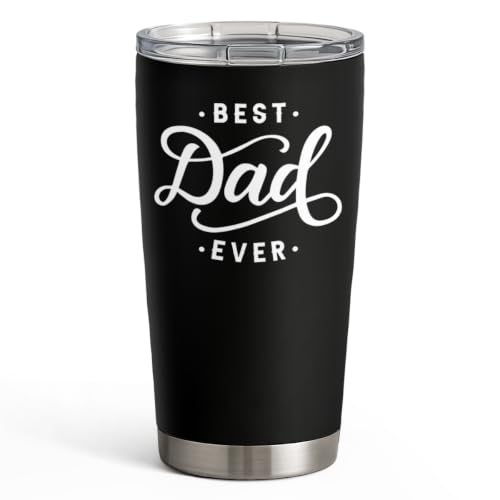 SANDJEST Dad Stainless Steel Curved Tumbler 20oz Coffee Travel Mug for Dad from Daughters or Sons - color: Dad 1
