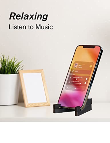MONEER Cell Phone Stand, Phone Stand for Desk, Foldable & Portable iPhone Stand, Cell Phone Holder Desk Compatible with All Mobile Phone, iPhone, iPad mini, Tablet 4-10.5" (Black) - color: Black