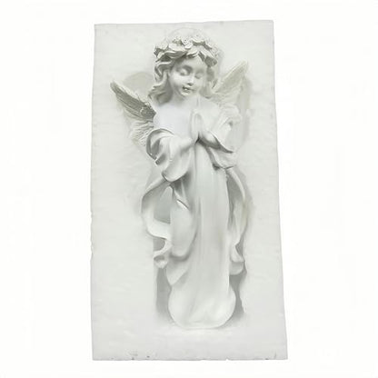 Resin Praying Angel Girl Figurine,Elegant Angel Statue Sculpture,Religious Memorial Collectible Decor for Home Bedroom Living Room Office Desk,Inspirational Gift for Women Friends Family