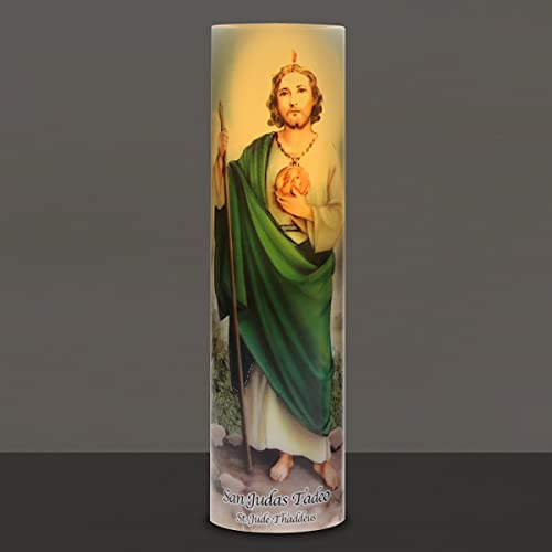 Stonebriar St. Jude Flameless LED Devotional Prayer Candle with Automatic Timer - size: 1 Count, style: St Jude