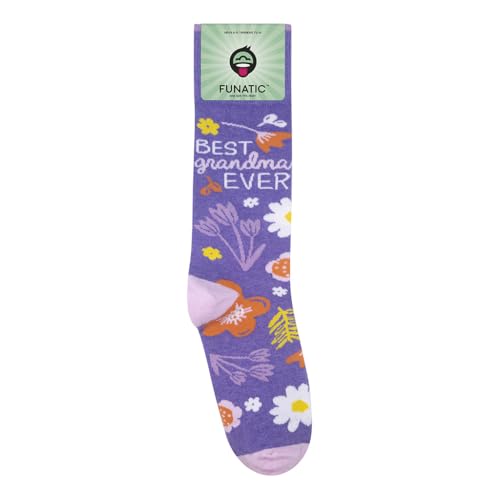 FUNATIC Crazy Socks with Funny Sayings - Novelty Gift for Men, Women, Adult - color: Best Grandma Ever