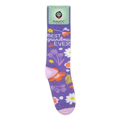 FUNATIC Crazy Socks with Funny Sayings - Novelty Gift for Men, Women, Adult - color: Best Grandma Ever