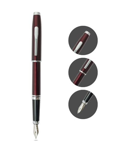 Cross Coventry Red Lacquer Fine Nib Fountain Pen, Black Ink - color: Red, style: Fine Nib
