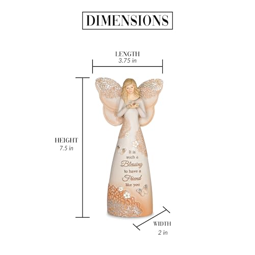 Pavilion Gift Company 19072 Friend Angel Figurine, 7-1/2-Inch,Beige/Copper