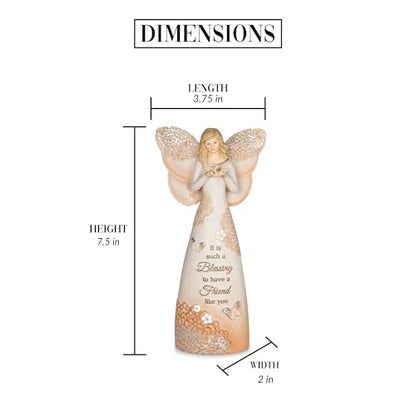 Pavilion Gift Company 19072 Friend Angel Figurine, 7-1/2-Inch,Beige/Copper