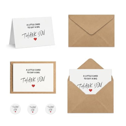 Thank You Cards with Envelopes, 25 Pack 4x6 Inch