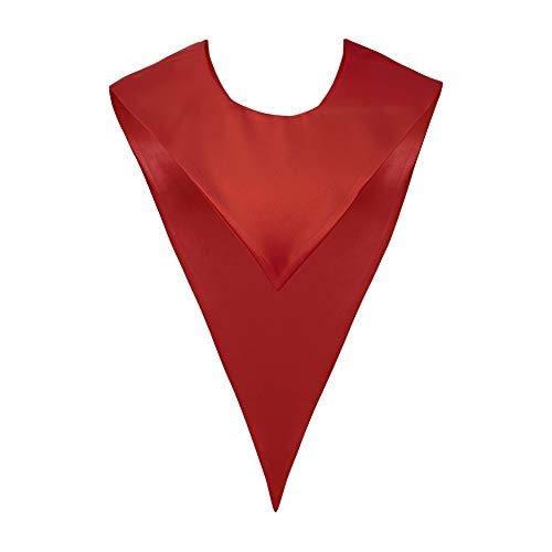 Premium Choir V Stole - Solid Color - Satin - Unisex - color: Red