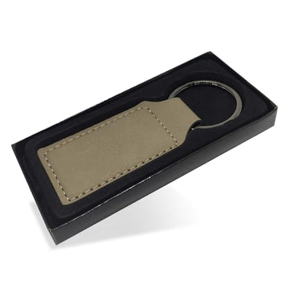 LaserGram Rectangle Keychain, Christian Cross, Personalized Engraving Included - color: Gray