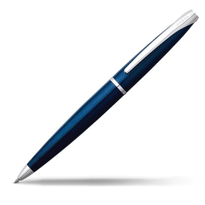 Cross ATX Translucent Blue Lacquer Ballpoint Pen, Medium Point, Black Ink - color: Translucent Blue