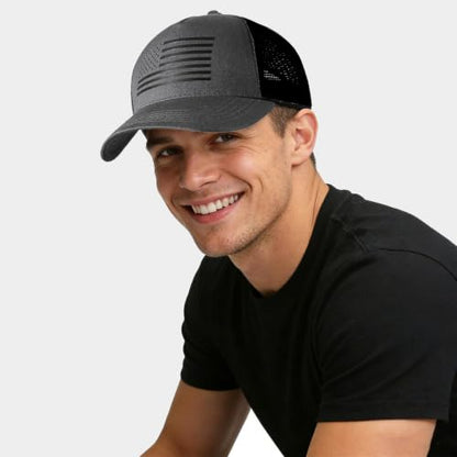 Black Baseball Cap Snapback hat for Men Flat Bill Hats for Men Fitted Hats for Men Adjustable Snap Pack Hip Hop Mens Hat - color: Grey National Flag