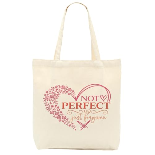 Faith Canvas Tote Bag, Christian Gifts for Women Girls Mom Sister Inspirational Bible Verse Birthday Christmas - color: Faith Based 822