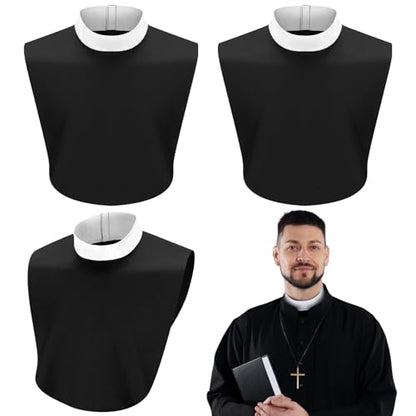 3 Pcs Unisex Priest Clergy Collar Costume Collar Stays - size: 7.87 Inch