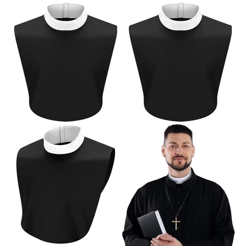 3 Pcs Unisex Priest Clergy Collar Costume Collar Stays - size: 7.87 Inch