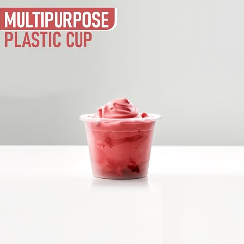Disposable Portion Cups with Lids - 200 Set Disposable Clear Plastic, Ideal for Jello Shot, Condiment and Sauce Cups with Lids Restaurant quality Souffle Portion Container (1oz) - size: 1oz