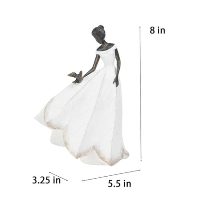 Guichifun Fairy Statue, White, 5.5 x 3.25 x 8 Inch - color: White-bird, size: Small