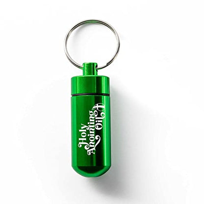 Logos Trading Post Anointing Oil Bottle with Green Keychain Container - color: Green