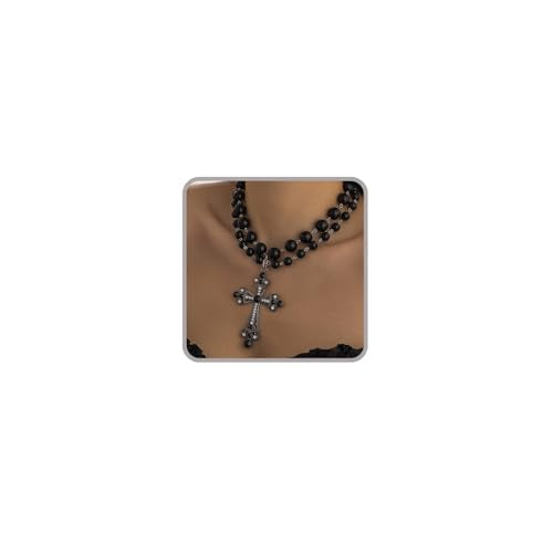 Pearl Cross Necklace Big Cross Pendants Necklaces for Women Chunky Pearl Necklace Gothic Cross Necklace Punk Vintage Cross Jewelry Women - style: Silver 03