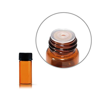 12 Pack Set Brown Screw Cap Glass Bottle Small Mini Empty Oil Vial (3ml) - style: 3ML