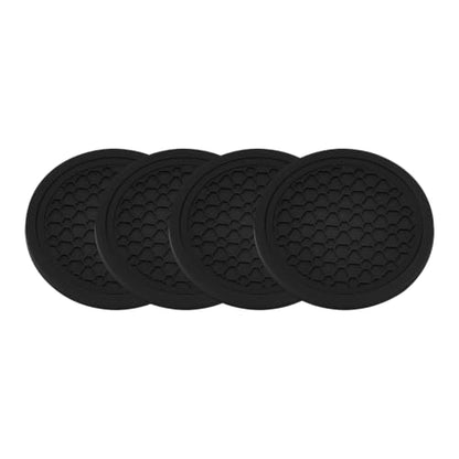 4PCS Car Cup Holder Coasters - 2.75 Inch Non-Slip Insert Water Bottle Holder Pads, Dustproof Automotive Interior Accessories Mat, Universal for Vehicles, Trucks, RVs (Black) - color: Black