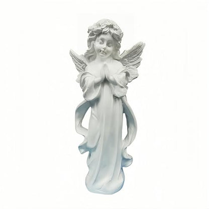 Resin Praying Angel Girl Figurine,Elegant Angel Statue Sculpture,Religious Memorial Collectible Decor for Home Bedroom Living Room Office Desk,Inspirational Gift for Women Friends Family