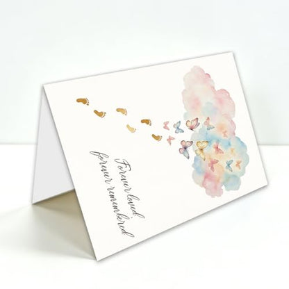 Miscarriage Sympathy Card, Loss of Baby Sympathy Card, Pregnancy Loss Card for Parents, Infant Loss Remembrance Card, Forever Loved Forever Remembered, Blank Inside, with Kraft Envelope and Gold Seal Sticker - color: BT-466