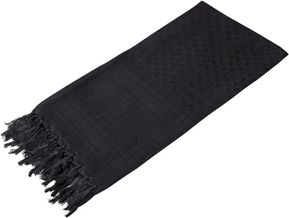 Aonal Military Shemagh Tactical Desert Scarf, Keffiyeh Scarf for Men - color: Black