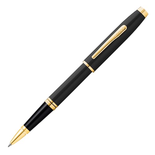 Cross Coventry Black Lacquer, Gold Rollerball Pen, Medium Point, Black Ink - color: Gold