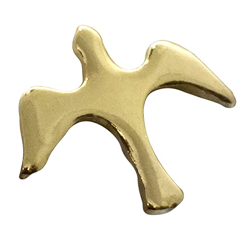 Gold-Tone Holy Spirit Dove Lapel Pin | Bird Design | Great Christian Gift for First Holy Communion and Confirmation | Spiritual Accessory for Clothing, Bags, and Bulletin Boards - color: Gold-Tone Solid Dove