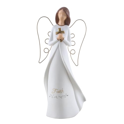 Angel Figurines Ceramic Sympathy Gifts for Loss of Loved One Angel Statue for Women Memorial Gifts Remembrance Gift, Bereavement Gifts, Thanksgiving and Home Decor - color: Faith Angel