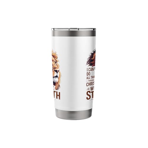 I Can Do All Things Through Christ Who Gives Me Strength Stainless Steel Insulated Tumbler - color: White