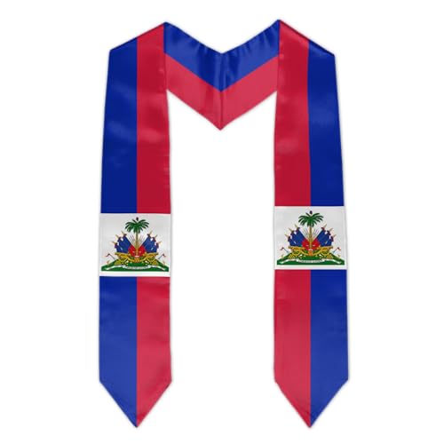 Graduation Flag Stole Sash Scarf Day Gifts - color: Haitian Flag